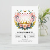 Invitation Princess Fairytale Birthday Crown (Debout devant)