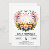 Invitation Princess Fairytale Birthday Crown (Devant / Derrière)