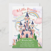 Invitation Princess Fairytale Castle Bunny Baby Girl Douche (Devant)