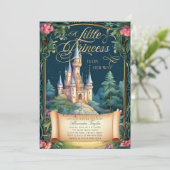 Invitation Princess Fairytale Castle Deco Baby Girl Douche (Debout devant)