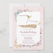 Invitation Princess Flowers Papillons rose Anniversaire (Devant)