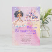 Invitation Princess Girl Castle African American Birthday (Debout devant)