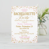 Invitation Princess Gold Parties scintillant Sprinkle Bachelo (Debout devant)