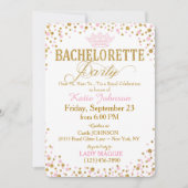 Invitation Princess Gold Parties scintillant Sprinkle Bachelo (Devant)