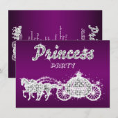 Invitation Princess Horses & Carrie Birthday Party (Devant / Derrière)