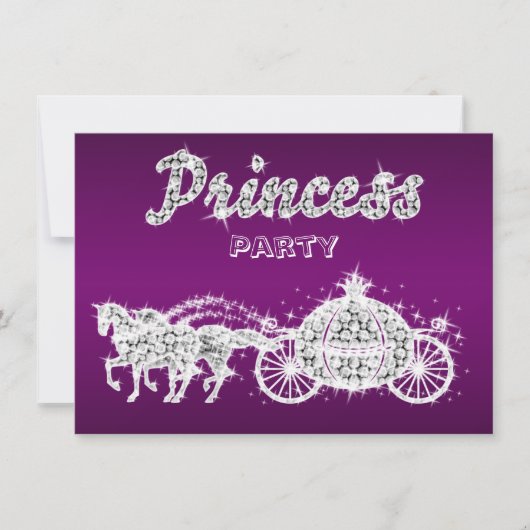 Invitation Princess Horses & Carrie Birthday Party (Devant)