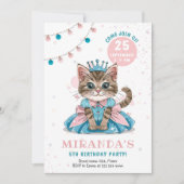 Invitation Princess Kitty Girl Birthday Party (Devant)