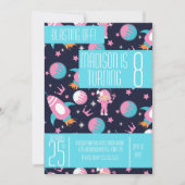 Invitation Princess Landing Rocket Ship Moon Anniversaire N'i (Devant)