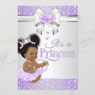 Invitation Princess Lilac & Silver Diamond Africain Américain