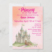 Invitation Princess on her way, castle baby shower (Devant)