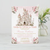 Invitation Princess ONE-CE Upon a time 1st birthday Castle (Debout devant)