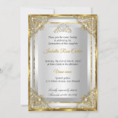 Invitation Princess Pearl Gold Quinceanera (Dos)