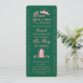 Invitation Princess Pink and Green Tea Party Anniversaire (Debout devant)