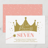 Invitation Princess Pink Anniversaire de enfant Party (Devant / Derrière)