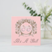 Invitation Princess Pink Chaussures fille Baby shower Invitat (Debout devant)