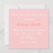 Invitation Princess Pink Chaussures fille Baby shower Invitat (Dos)