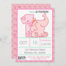 Princess Pink Elephant 1er Anniversaire