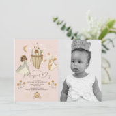 Invitation Princess Pink Fairytale Dark Skin 1er anniversaire (Debout devant)