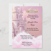 Invitation Princess Pink gold Baby Shower Carriage (Dos)
