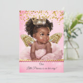Invitation Princess Pink Gold Butterfly Baby shower ethnique (Debout devant)