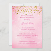 Invitation Princess Pink Gold Butterfly Baby shower ethnique (Dos)