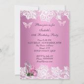 Invitation Princess Pink High Heure Rose dentelle fête d'anni (Dos)