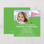 Invitation Princess Pink Hole in One Photo Mini Golf Party (Devant / Derrière)