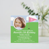 Invitation Princess Pink Hole in One Photo Mini Golf Party (Debout devant)