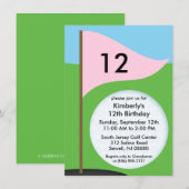 Invitation Princess Pink Let's Bogie Mini Golf fête d'anniver (Devant / Derrière)