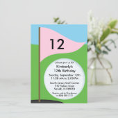 Invitation Princess Pink Let's Bogie Mini Golf fête d'anniver (Debout devant)