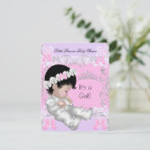 Invitation Princess Pink Purple Grey Baby shower mignonne fil (Debout devant)