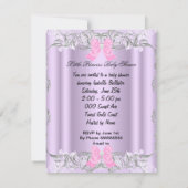 Invitation Princess Pink Purple Grey Baby shower mignonne fil (Dos)