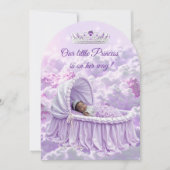 Invitation Princess Purple Lilac Baby shower Tiara (Devant)