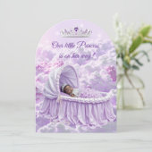 Invitation Princess Purple Lilac Baby shower Tiara (Debout devant)