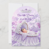 Invitation Princess Purple Lilac Baby shower Tiara (Devant)