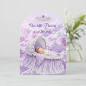 Invitation Princess Purple Lilac Baby shower Tiara (Debout devant)