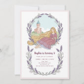 Invitation Princess Rapunzel Floral Lavender Anniversaire (Devant)