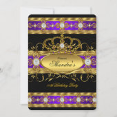 Invitation Princess Royal Purple Gold Diamond Queen Crown (Devant)