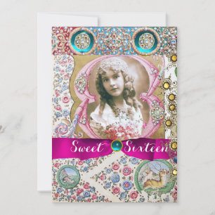 INVITATION PRINCESS SWEET 16 FÊTE D'ANNIVERSAIRE, JEUX FLORAU