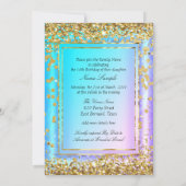Invitation Princess Sweet 16 Gold Turquoise Purple Party (Dos)