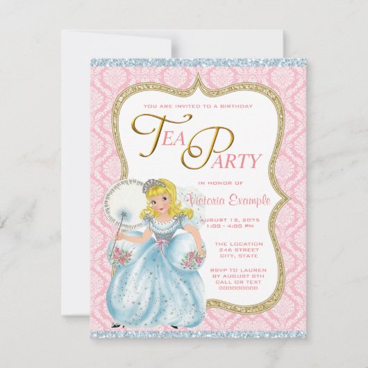 Invitation Princess Tea Party (Devant)