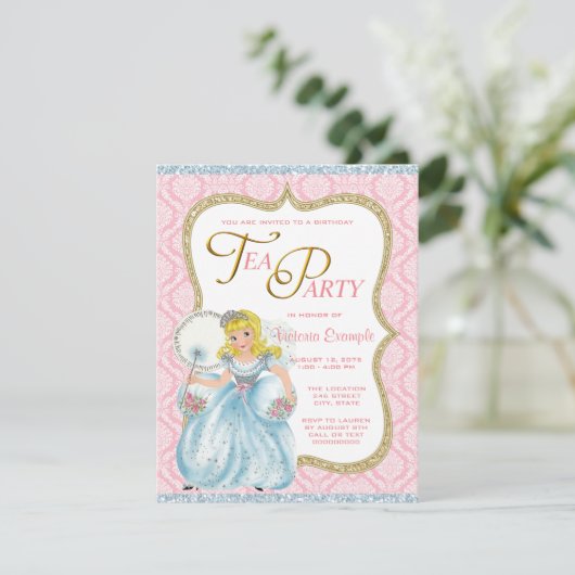 Invitation Princess Tea Party (Debout devant)