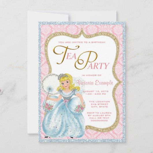 Invitation Princess Tea Party (Devant)