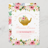 Invitation Princess Tea Party Anniversaire Parties scintillan (Devant / Derrière)