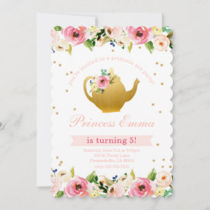 Invitation Princess Tea Party Anniversaire Parties scintillan