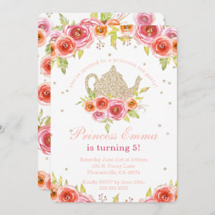 Invitation Princess Tea Party Anniversaire Parties scintillan