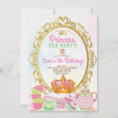 Invitation Princess Tea Party fête d'anniversaire (Devant)