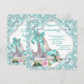 Invitation Princess Tiara Chaussure haute talon Quinceanera (Devant / Derrière)