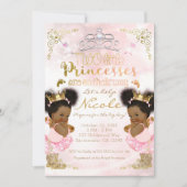 Invitation Princess Tutu Baby shower ethnique Twin Girls (Devant)