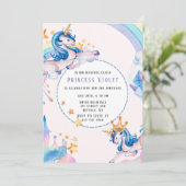 Invitation Princess Unicorn Castle 00e fête d'anniversaire (Debout devant)